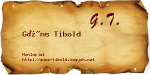 Güns Tibold névjegykártya